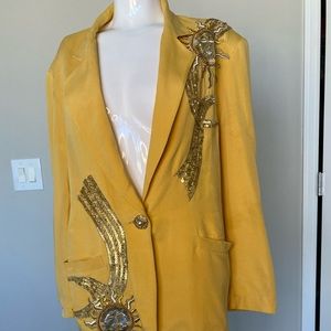 Lillie Rubin Erez Silk  Sun Sequin Blazer  Large